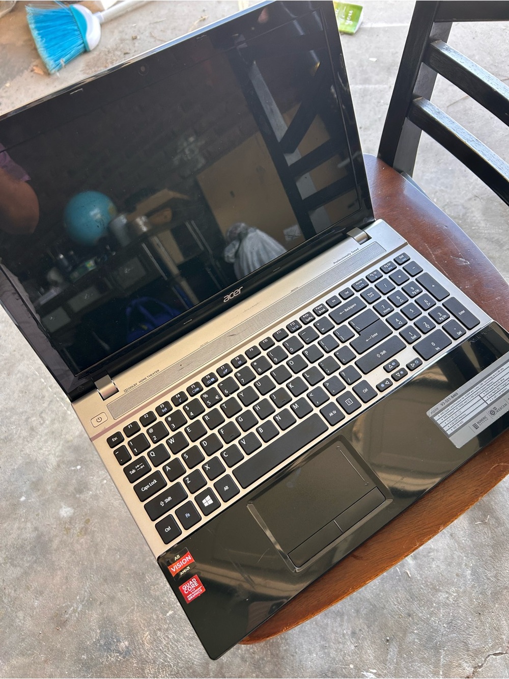 Acer Silver and Black Laptop with Full Keyboard and Numeric Pad